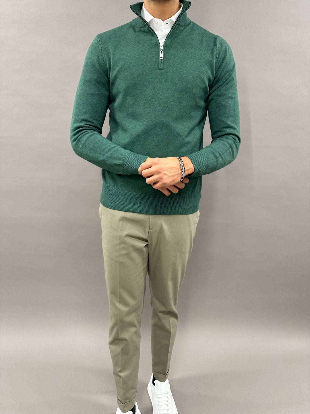 MAGLIA MEZZAZIP VERDE