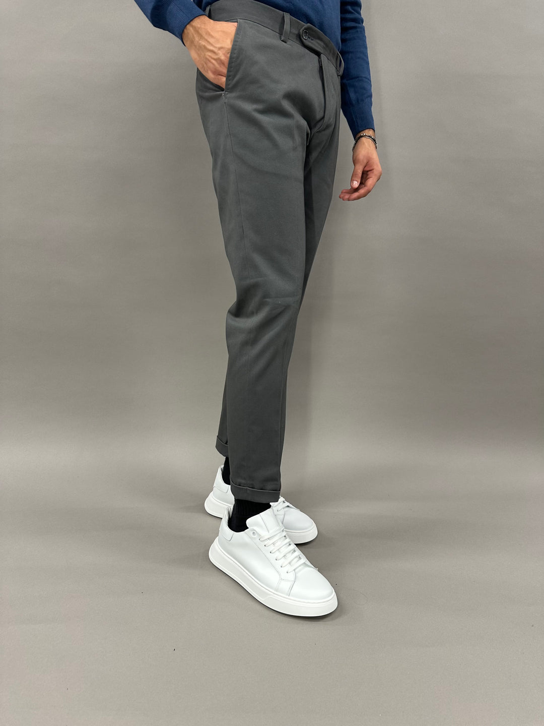 PANTALONE GERRI IN COTONE GRIGIO